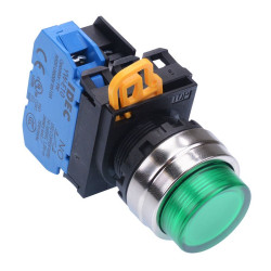 YW4L-M2E10Q4G Green 24V illuminated 22mm Metal Bezel Momentary Push Button Switch NO IP65 IDEC