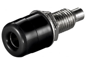 Gniazdo bananowe z gwintem 4 mm, z dwiema nakrętkami