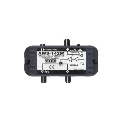 Wzmacniacz antenowy AWS-142M 1wej/2wyj regulowany, rozgałeźnik