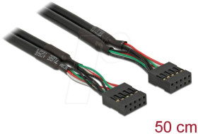 82437 USB 2.0 cable, pin header socket to socket, 0.5 m
