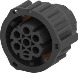 Socket, unequipped, 7 pole, straight, 2 rows, black, 967650-4