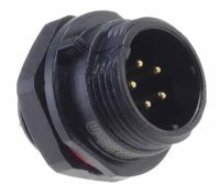 SPP1312-5WZ-P Wtyk 5 pin, zakręcane na obudowę, wodoodporny - gwint zewnętrzny