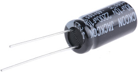 Kondensator 2200μF 10V dc Radialny, Otwór przelotowy RS PRO roztaw: 5mm 10 (Dia.) x 20mm