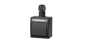 Aquant 2K Łącznik Natynkowy Zwierny Dzwonek Ip65 Antracytowy 5005-67