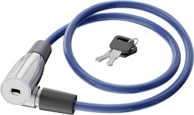 Zapięcie rowerowe kablowe Basi, ZR 300, niebieski, Zapięcie kluczykowe
