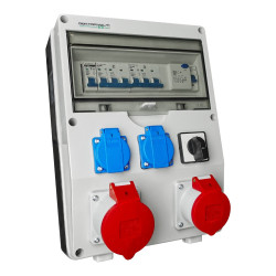 Rozdzielnica budowlana ECO-S/FI 32A/5P 16A/5P 2x230V gniazda Bals Doktorvolt DV-7938-F