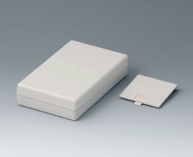 ABS shell housing, (L x W x H) 88 x 77 x 33 mm, gray white (RAL 9002), A9408737