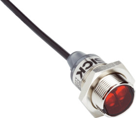 Czujniki fotoelektryczne Retrorefleksyjny cylindryczny SICK PNP zakres 7,2 m Precyzyjne światło LED