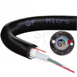 Kabel światłowodowy U­DQ(ZN)BH 8 włókien SM 9/125 G.652.D uniwersalny czarny ZTT