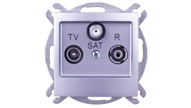 Impresja Gniazdo Antenowe Rtv-Sat Przelotowe Srebrne Gpa-Ysp/M/18