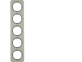 BERKER R.1 Ramka 5 pięciokrotna stal szlachetna/czarny 10152104 HAGER