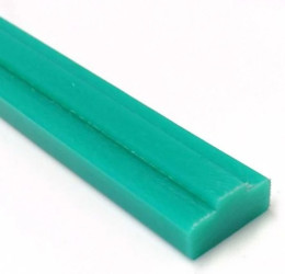 Prowadnica łańcucha, typ: 12B, profil: GR1, Zielony, dł.: 2m, szer.: 25mm, wys.: 15mm, PE