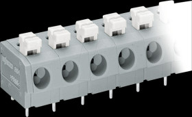 804-302 PCB terminal block, push-button, 2.5 mm², RM 7.5 mm, 2-pin, grey