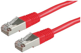 kabel LAN Roline 21.15.0381, 1 szt., RJ45, CAT 5e, S/FTP, 0.50 m, czerwony (czysty)