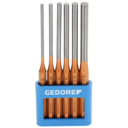 Gedore 8866290 Pin Punch Set in PVC holder, 6 pieces, Long shape
