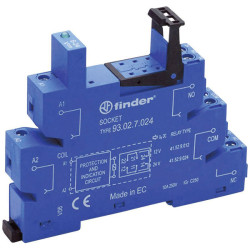 Finder 93.02.7.024 Relay Socket LED EMC suppression DIN Rail blue