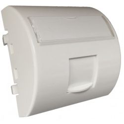 Adapter keystone pojedyńczy kątowy z klapką 2M 45x45 biały Alantec