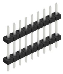 Pin header, 9 pole, pitch 2 mm, straight, black, SLY50819Z