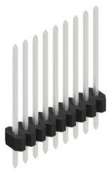 Pin header, 9 pole, pitch 1.27 mm, straight, black, 10060545