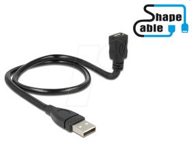 83922 Cable USB 2.0 Type-A male &gt; USB 2.0 Micro-B female ShapeCable 0.