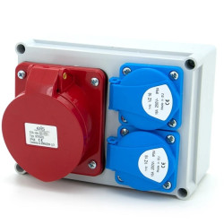 Rozdzielnica budowlana 32A/5P + 2*GS 230V, obudowa naścienna, ELS Elektrotechnika, N201