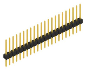 Pin header, 22 pole, pitch 2.54 mm, straight, black, 10046507