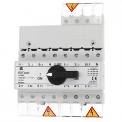 Przełącznik wyboru zasilania Sieć-Agregat 1-0-2 63A instalacyjny 4-modułowy DUŻY SPAMEL