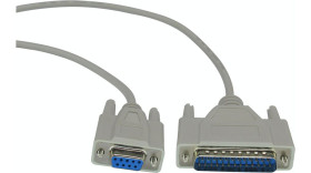 AT modem cable 1.8 mDB9 femaletoDB25 mal