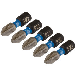 Draper Expert 04951 PZ-Type Impact S/Driver Bits No2x25mm 1/4&quot; Hex 5Pc
