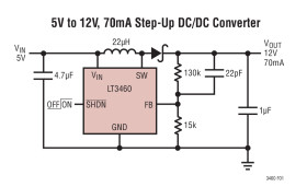 1.3 MHz/650kHz Step-Up DC/DC Converter in SC70, ThinSOT and DFN