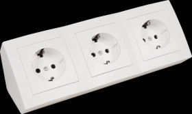 1534269 Desktop socket unit, 3-way, type F - CEE 7/3, white