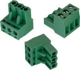 Socket header, 3 pole, pitch 5.08 mm, angled, green, 691351500003