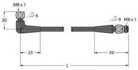 Turck 6934416 Złącze konfekcjonowane czujnika/aktuatora PKWH4M-10-PSGH4M/TFG, piny: 4, 10 m, 1 szt.