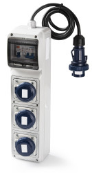 Złącze przemysłowe - zasilające 16A Gniazdo 230 V 2P + E RS PRO Szary IP65