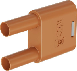 Złącze męskie bananowe Stäubli SKS2-4N-19 66.4010-30 Średnica pina: 4 mm Rozstaw kołków: 19 mm pomarańczowy 1 szt.