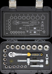 T4661 Socket wrench set, multi, 3/8", 23 pieces