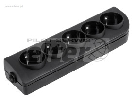 Listwa przedł. 5 gn. z uziemieniem czarna