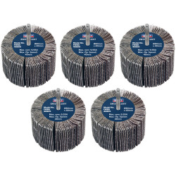 Sealey FW8040805 80 x 40mm Abrasive Flap Wheel on 6mm Shaft 80Grit - Pack of 5