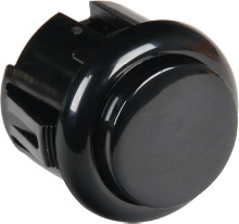 Pushbutton switch, black, unlit , 12 V, mounting Ø 23.5 mm, BUTTON-BLACK-MICRO