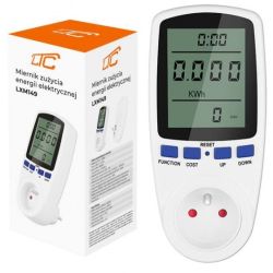 Watomierz cyfrowy LCD gniazdkowy licznik zużycia energii elektrycznej (do gniazdek typu 2P+Z) LTC