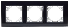 QUADRA Ramka potrójna szklana czarna