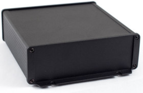 Aluminum RF enclosure, (L x W x H) 160 x 165 x 55 mm, black, IP54, 1457T1602EBK