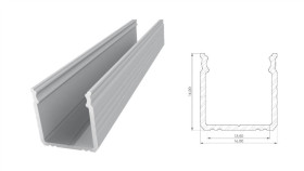 Profil Alu Nawierzchniowy 16Mm, Surowy, Dł 2020Mm, Max Szer Taśmy 12Mm
