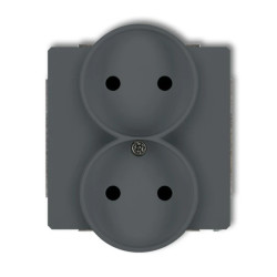 DECO Gniazdo podwójne do ramki grafitowy mat 28DGPR-2p