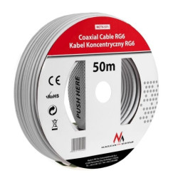Kabel przewód koncentryczny satelitarny 1.0CCS RG6 50M Maclean MCTV-571 MCTV-571