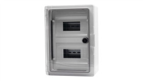 Szafa Z Tworzywa Mp 300X400x170 Mm Ip65 Drzwi Przeźroczyste 2 Rzędy 24 Moduły