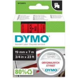 Taśma DYMO D1 Standard 19mm x 7m (czerwona / czarny nadruk) [45807 / S0720870] ORYGINALNA