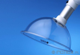 Końcówka okrągła przezroczysta z czerwoną flanszą - średnica 280 mm