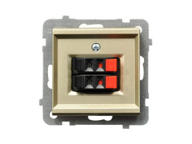 SONATA Gniazdo głośnikowe podwójne szampański złoty GG-2R/m/39 OSPEL