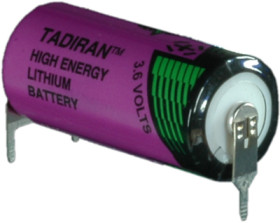 Lithium-battery, 3.6 V, 2/3R23, 2/3 AA, round cell, solder pin, 1110561800